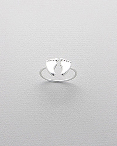 0.7g Solid Sterling Silver Adorable & Adjustable 10mm Wide Feet Toe Ring