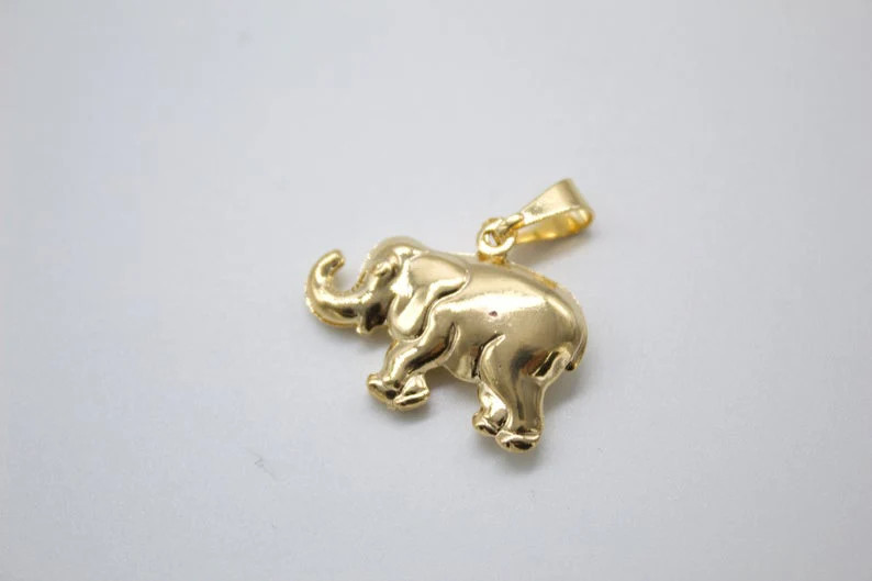 18K Gold Filled Elephant Pendant
