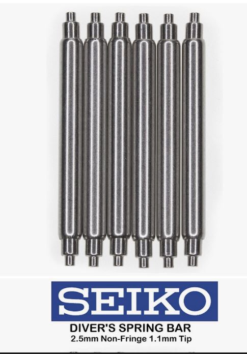22mm OEM SEIKO Diver’s Spring Bar PROSPEX 2.5mm FAT Non-Fringe 1.1mm Tip