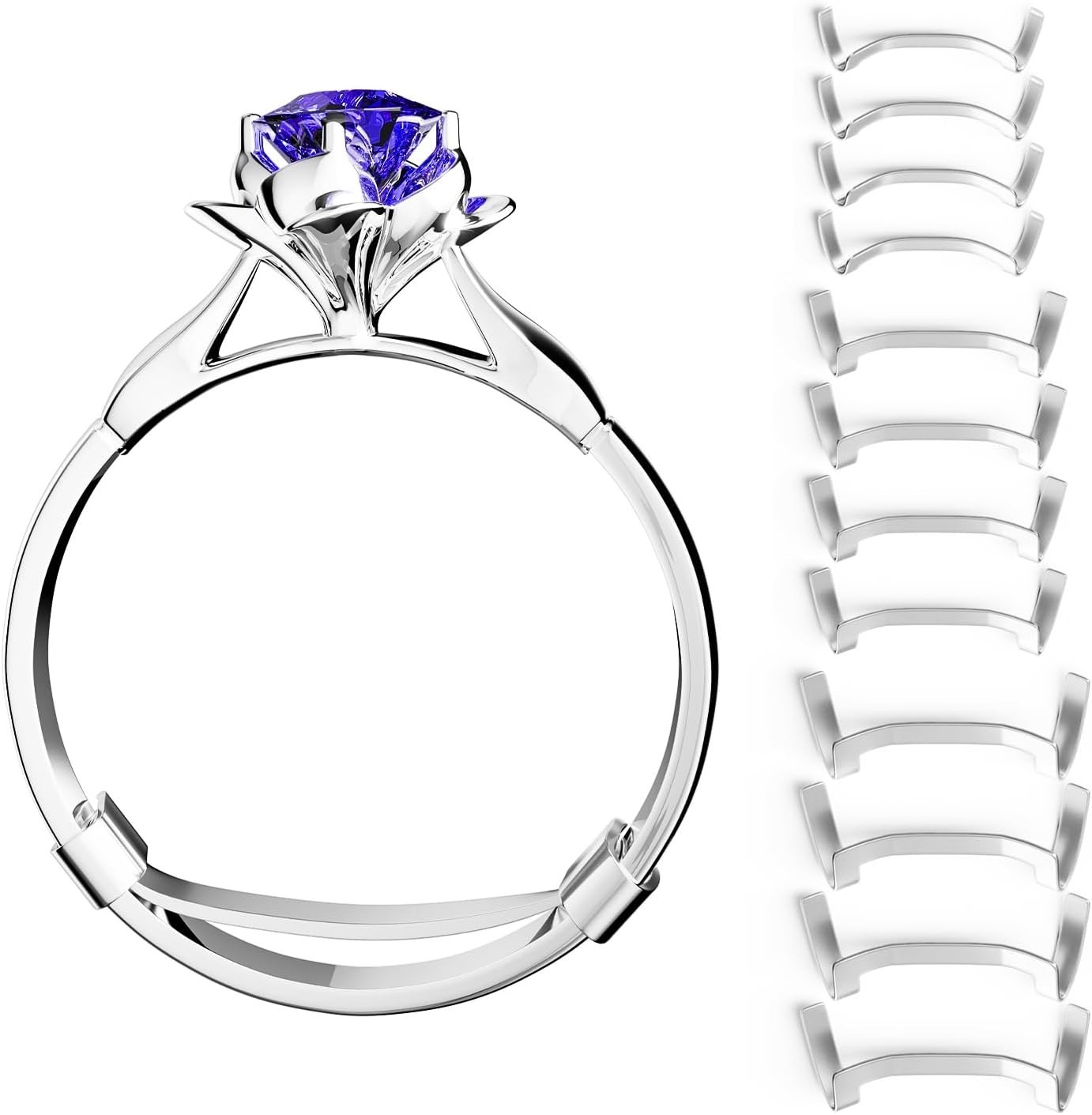 Filled Metal Ring Guard Set for Loose Rings,12 Pack 3 Sizes for Different Band W