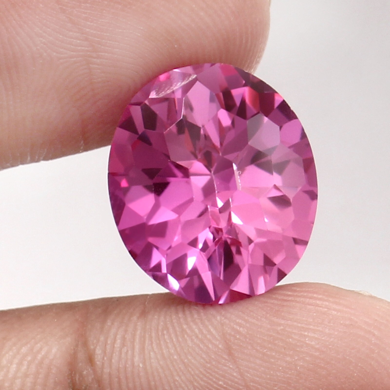 Natural Ceylon Pink Sapphire Mastercut Oval Loose Gemstone Football Cut 16×14 MM