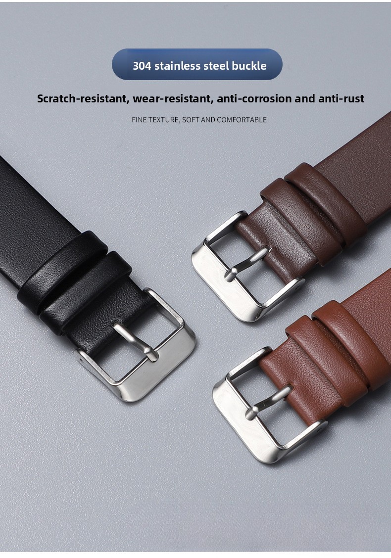 Quality Thin Soft Genuine Leather Watch Band Strap multicolour 12-24mm Universal