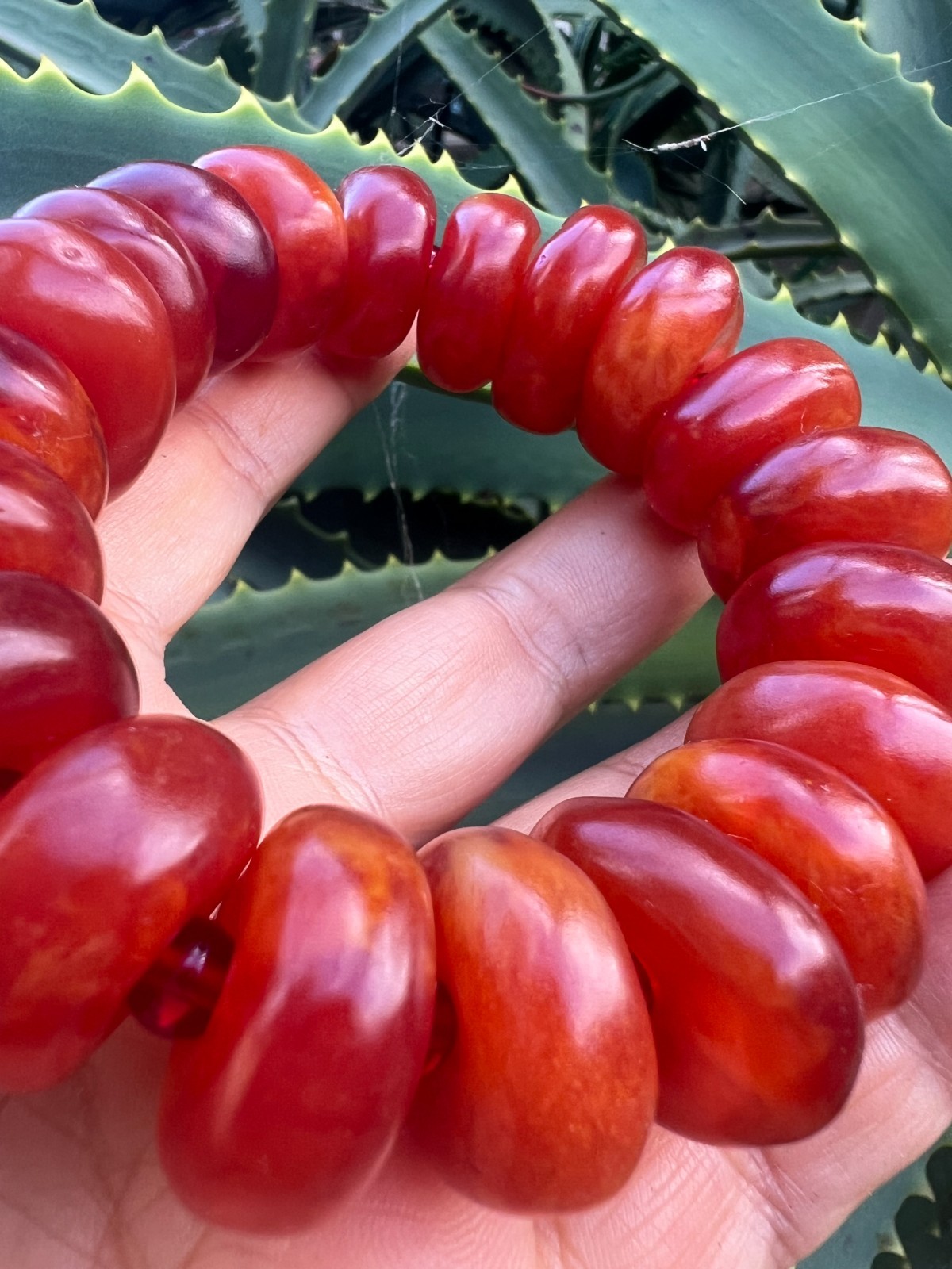 pine-resin incense, 20.4 mm amber bracelet vintage – Scented Estate Piece