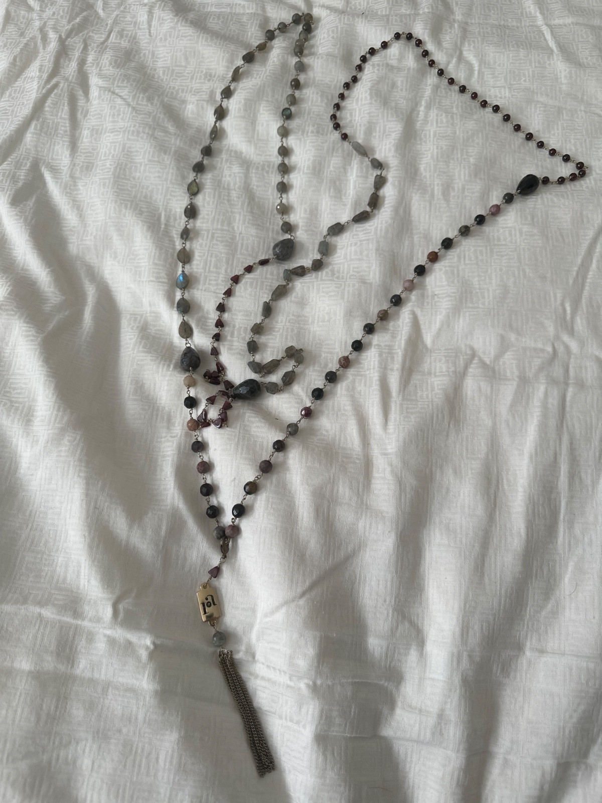 : Authentic Rosantica Milano Archive Layered Gemstone & Tassel Statement Necklac