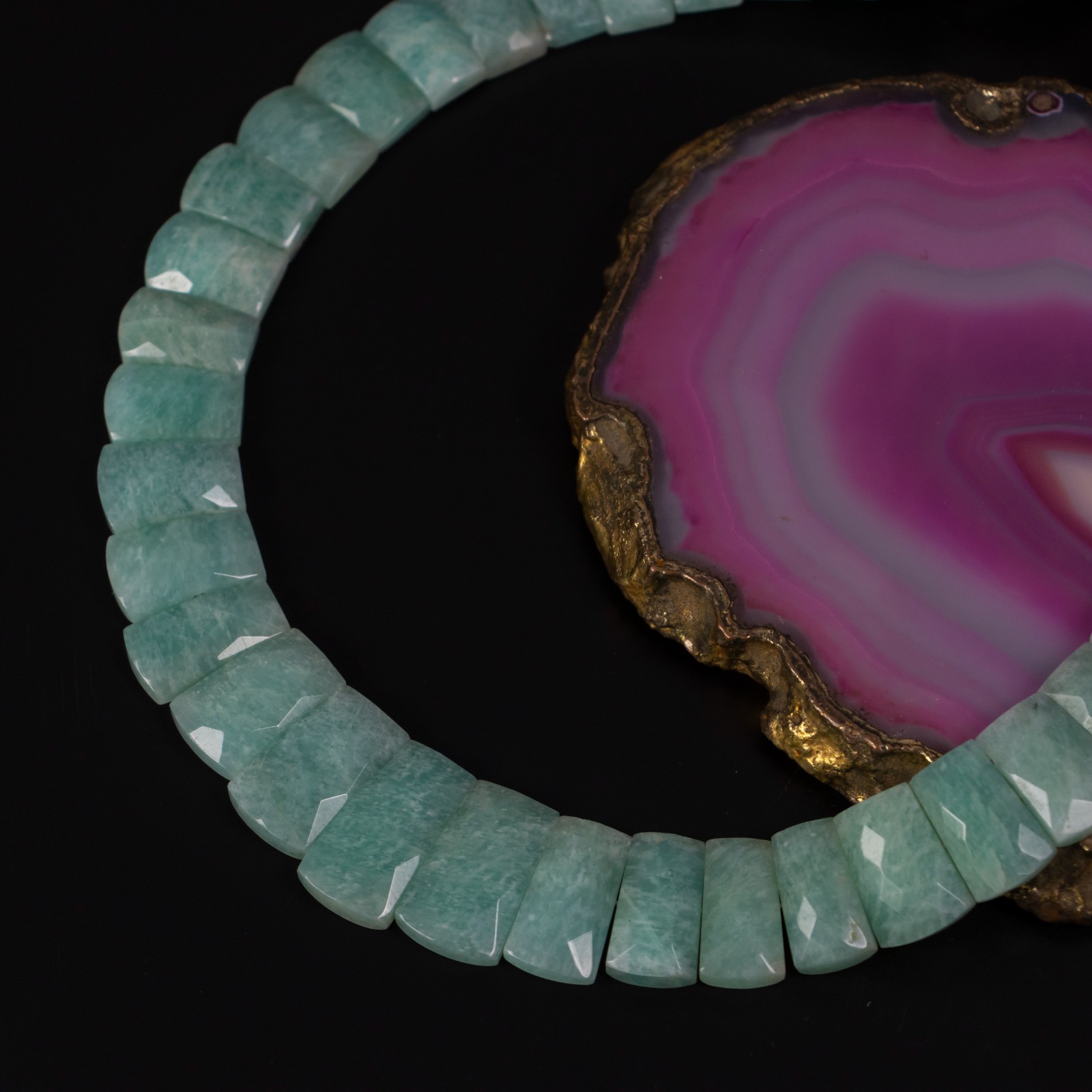 Amazonite Fancy Shape Layout Necklace, 9X14MM To 12X23MM, Faceted Gemstone choke