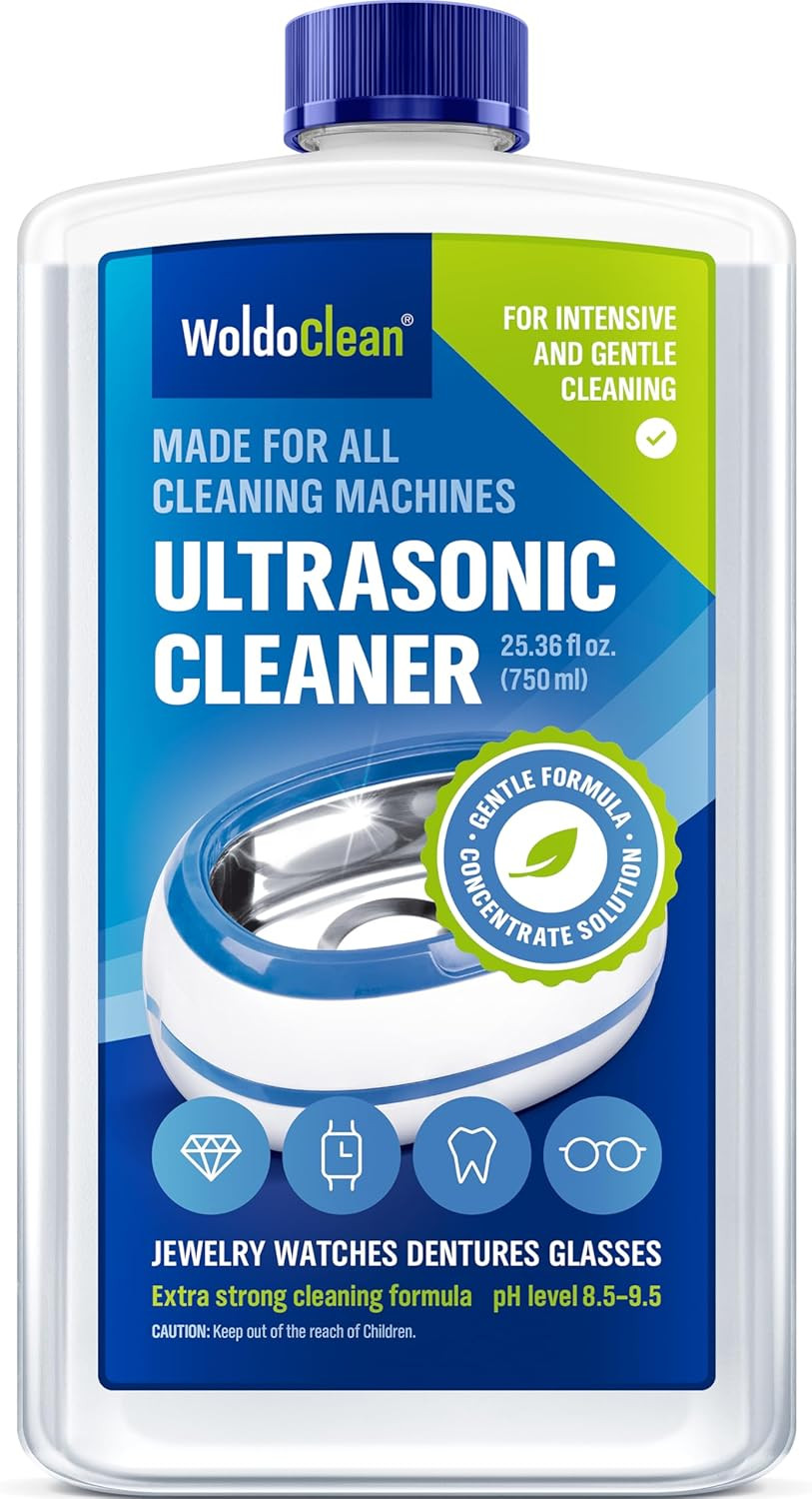 Ultrasonic Cleaner Solution 25.4 Fl Oz – Concentrated Jewelry Cleaner Liquid for