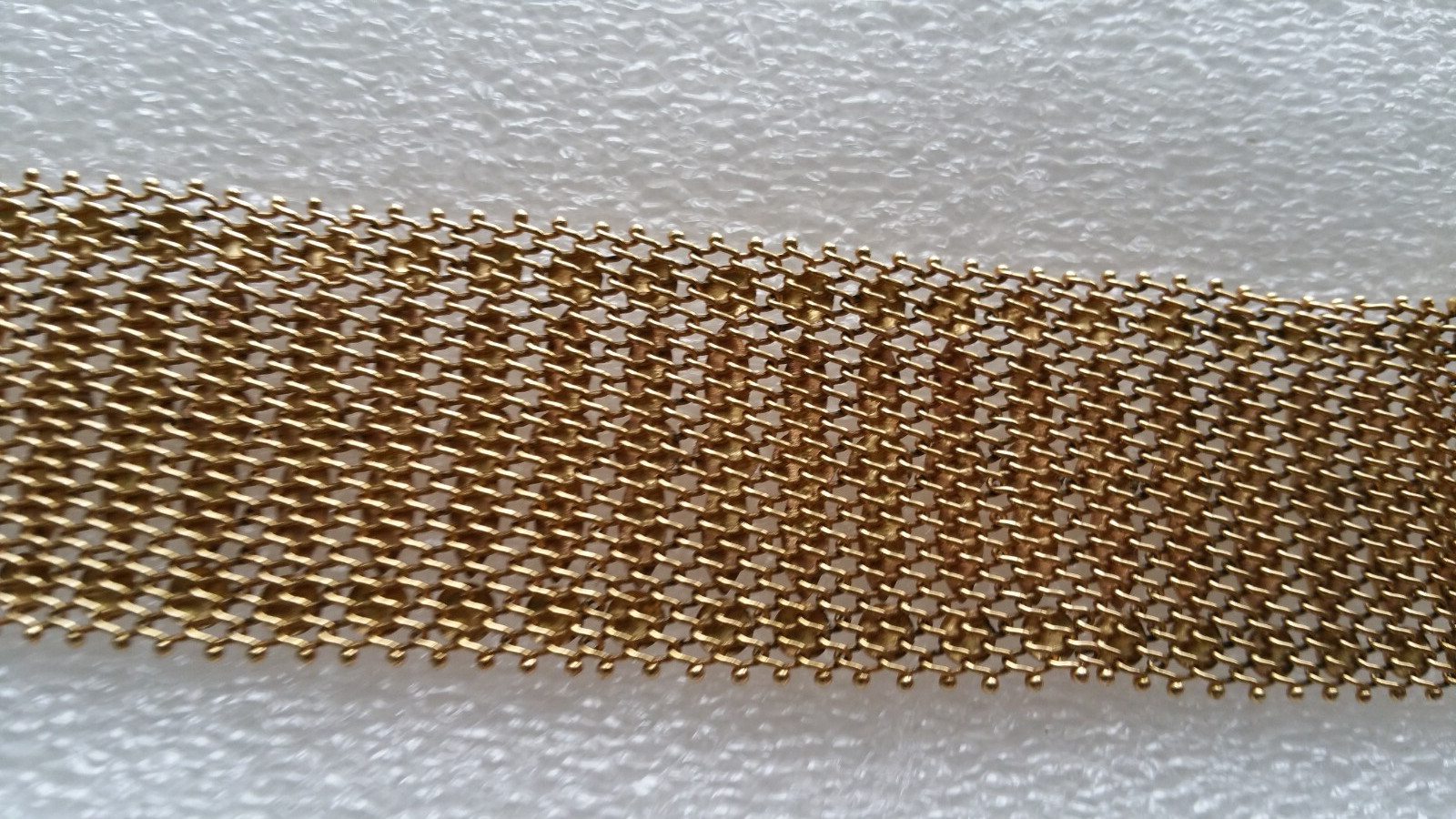 Vintage Italian Mesh Bracelet 18k Gold Charm Wide Yellow Woven Men Women Old