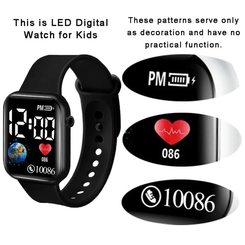 LED Digital Sport Watch Waterproof Wristwatch Men Women Boys Girls Kids Gift