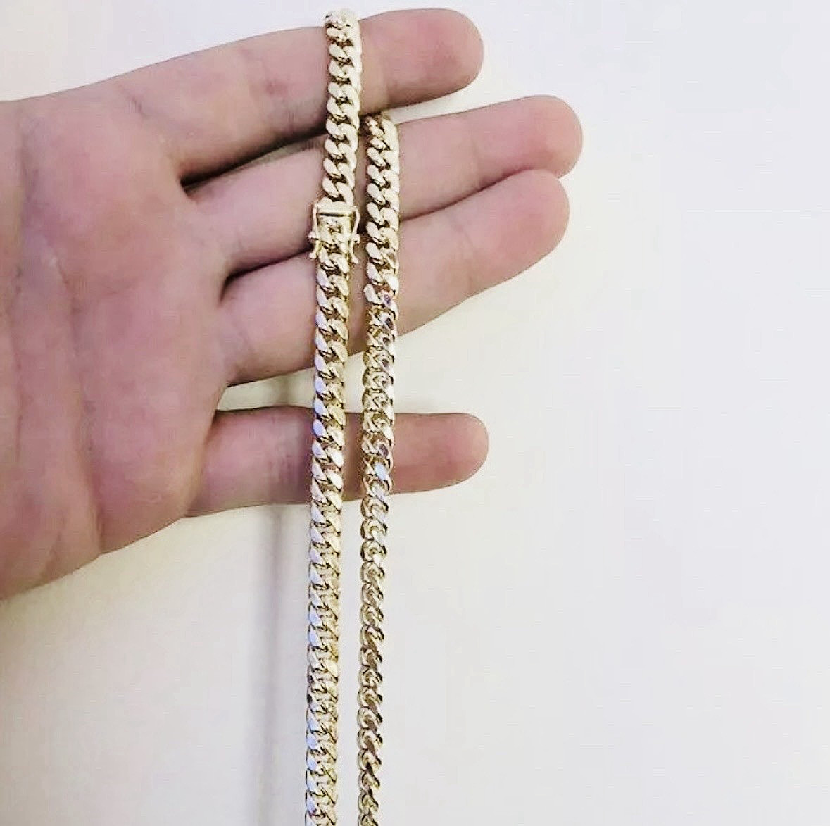 Men’s Solid 14k Yellow Gold 6mm Miami Cuban Link Chain 20″ Necklace Box Lock