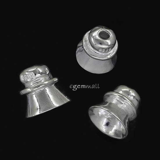 2 Sterling Silver Pearl Cup Bead Cap 7.6mm #97896