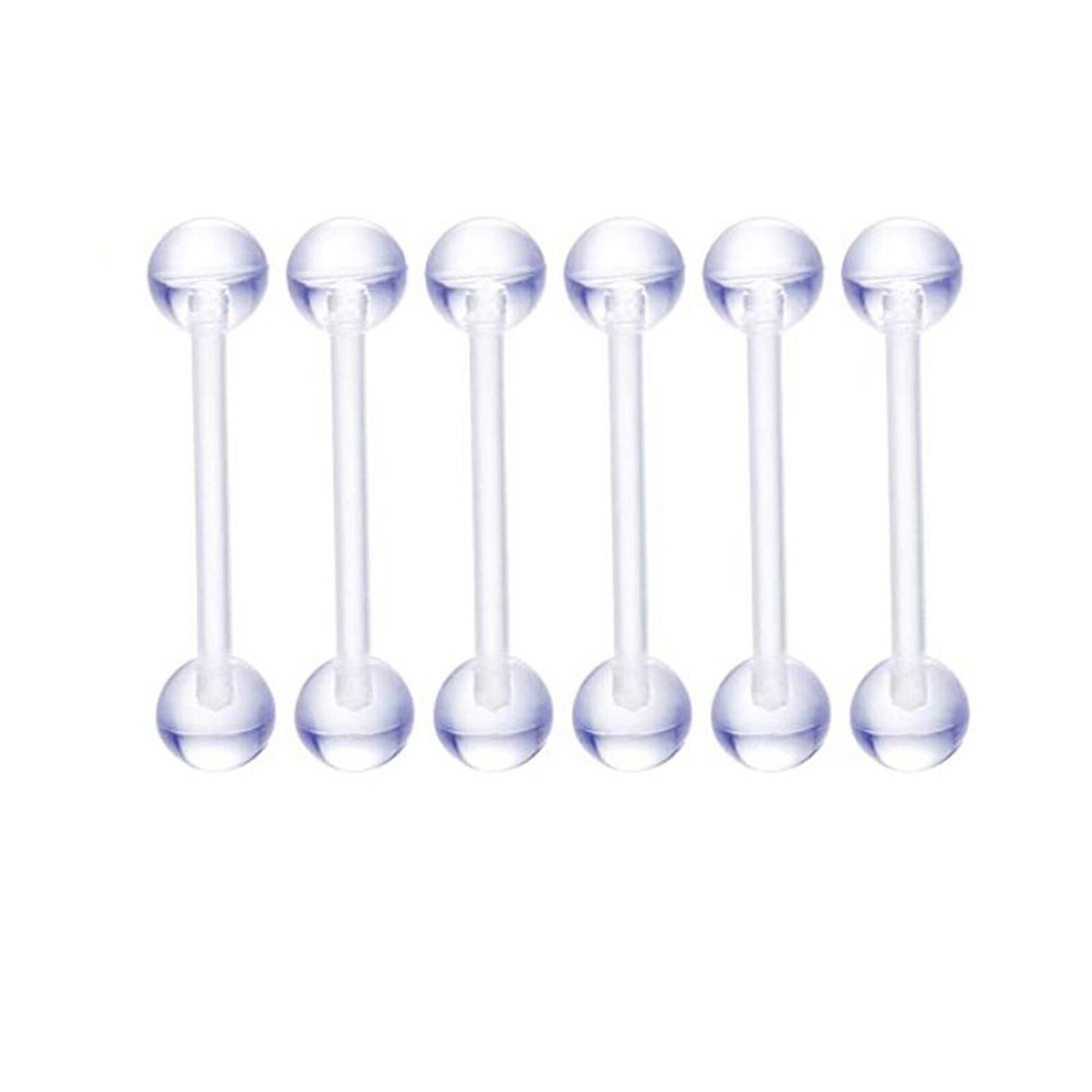 54 PCS Clear Piercing Retainers fit Nipple Ear Tongue Nose Septum Eyebrow Belly