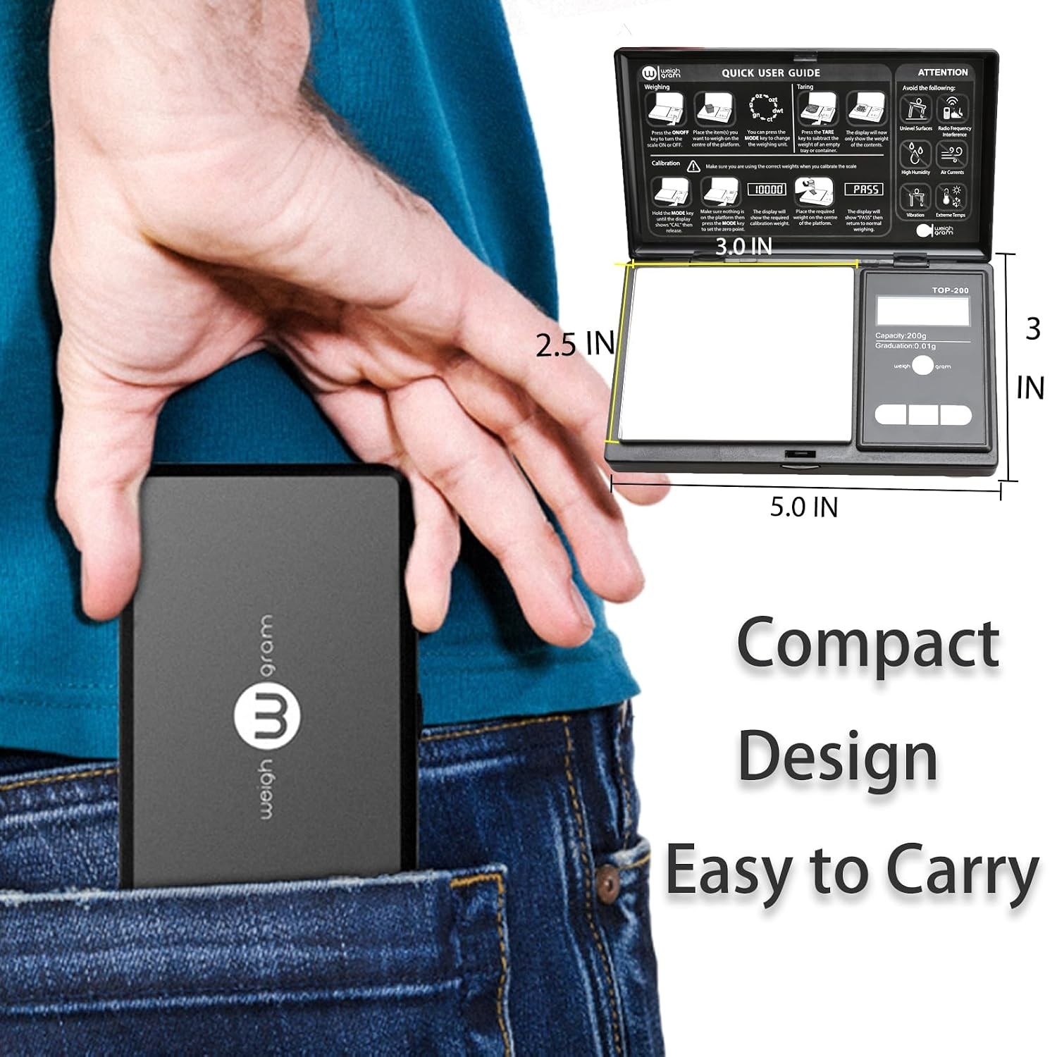 Lightweight Stainless Steel Pocket Scale 200g x 0.01g – Perfect for Gems & Coins