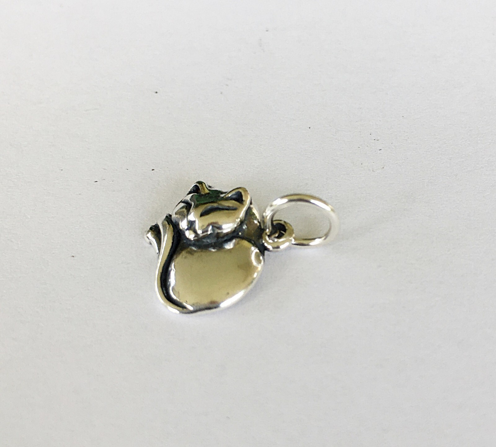 Sterling Silver Cat sleeping small charm