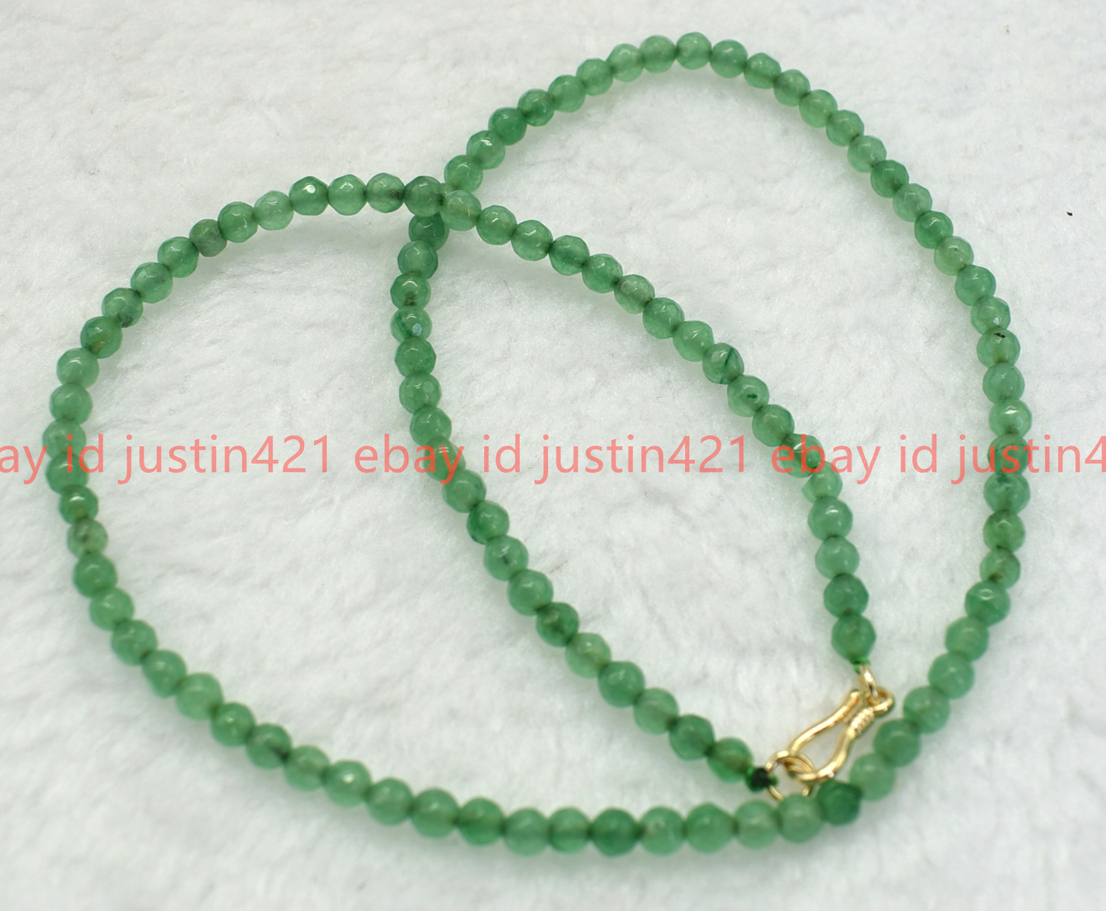 Genuine Natural 4mm Light Green Jade Round Beads Gemstone Necklace 16-28 in