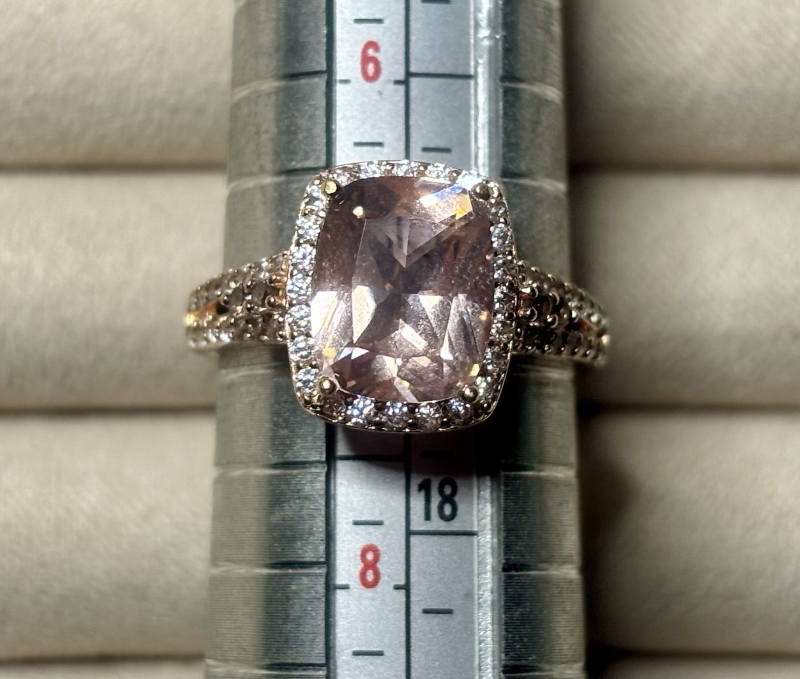 Jtv Coctail Morganite Simulant 18k Rose Gold Over Sterling Silver Ring
