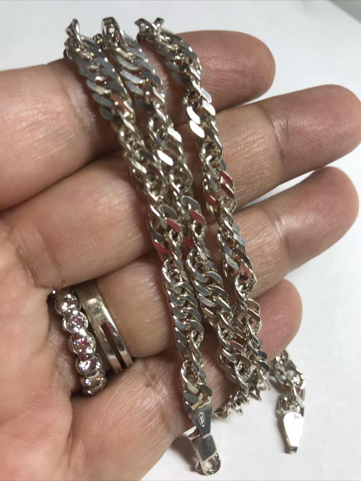 Tweisted Sterling Silver 30 Grams 22.5” Chain Made In Italy 5-6mm Wide