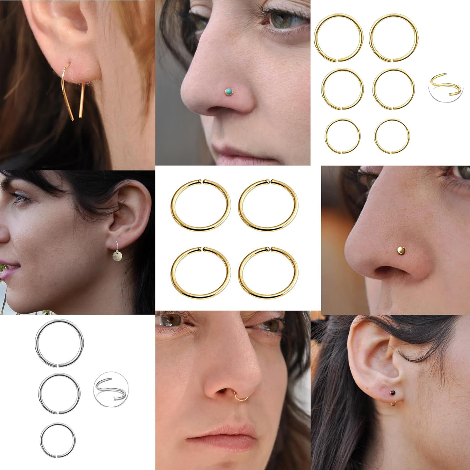 18 GA Sterling Silver Thin Huggie Hoop Piercing Cartilage Earrings Nose Septum