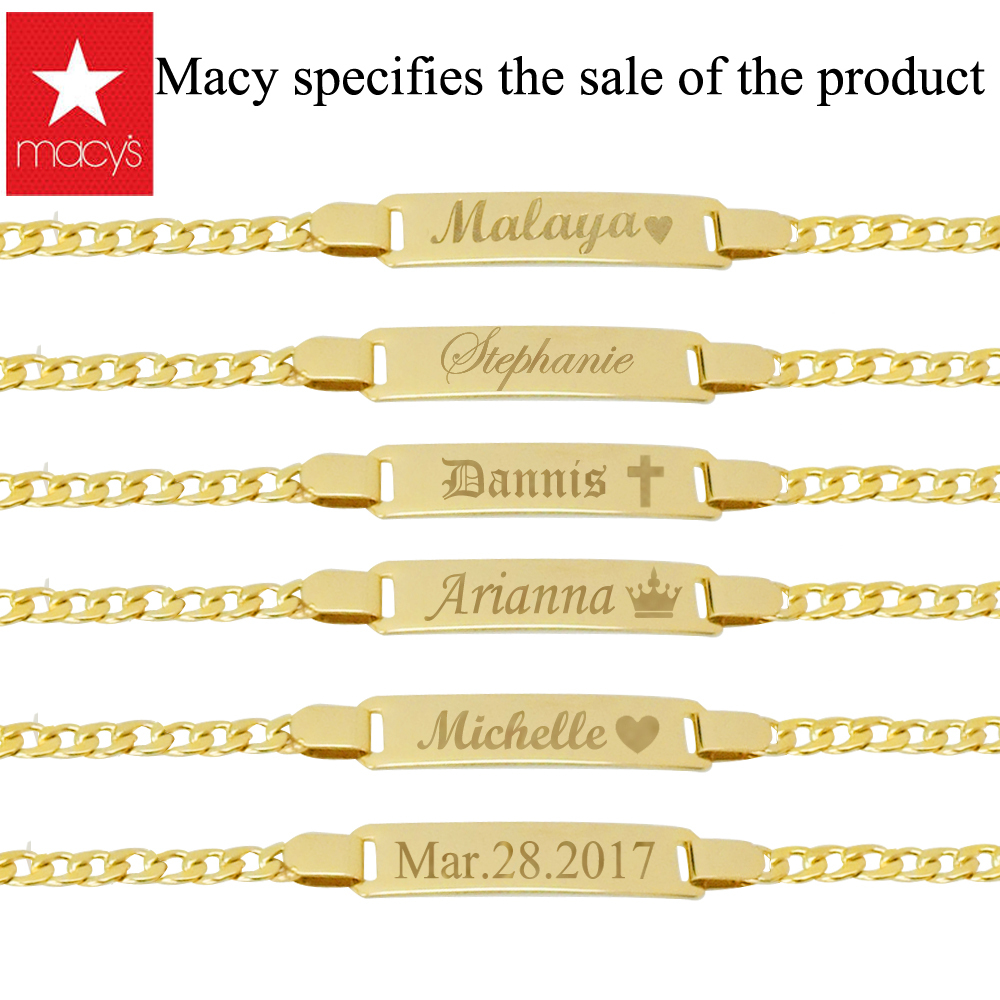 Personalized Gold Name Plate Id Bracelets for Name Plate Bracket