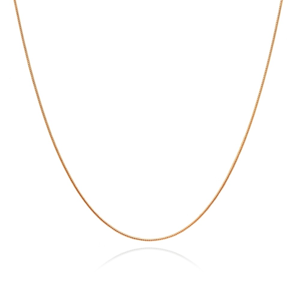 Rose Gold Flashed Sterling Silver Italian .75mm Snake Chain Necklace, 18 Inches