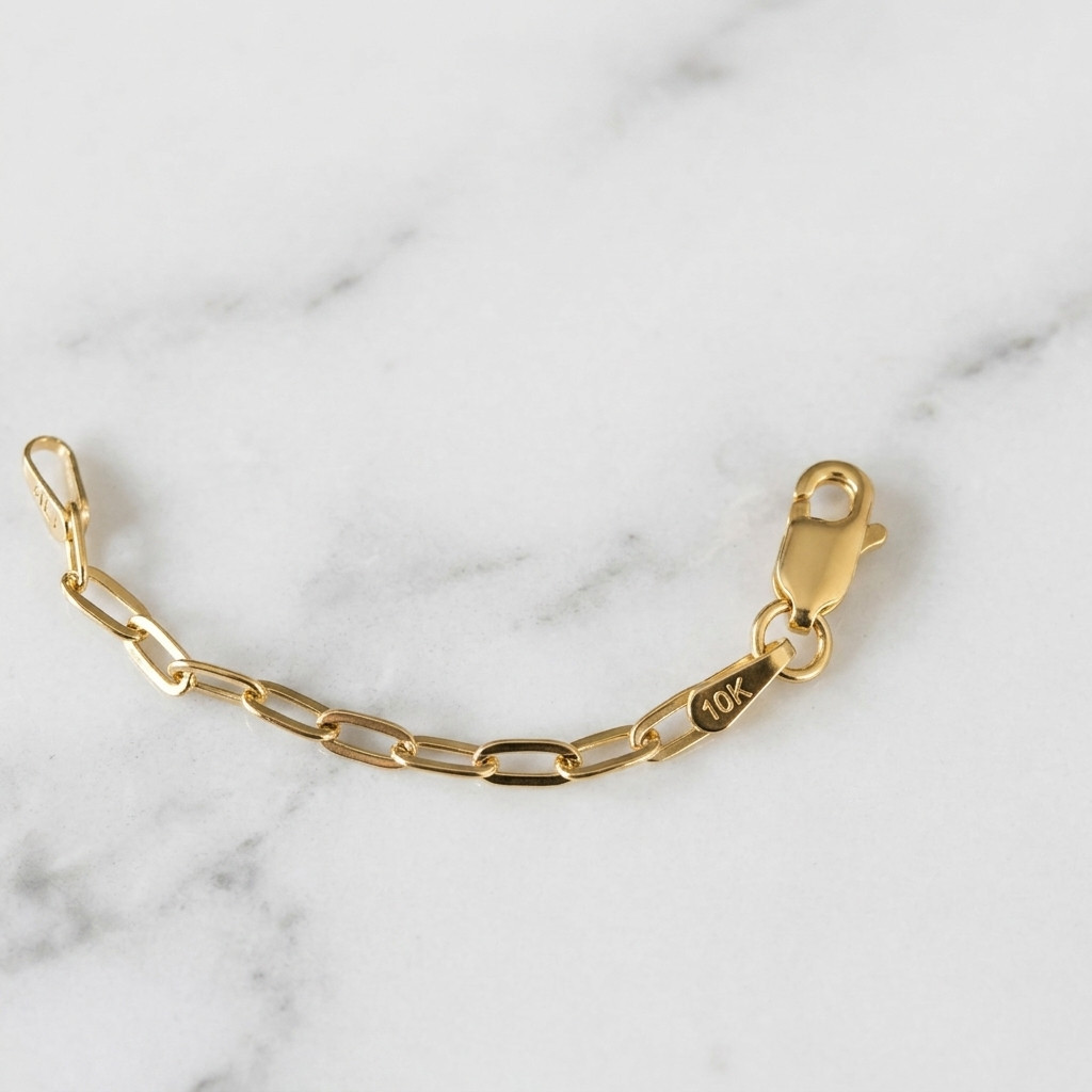 2″ Paper Clip Link Extender Extension for Necklace Chain Real 10K Yellow Gold