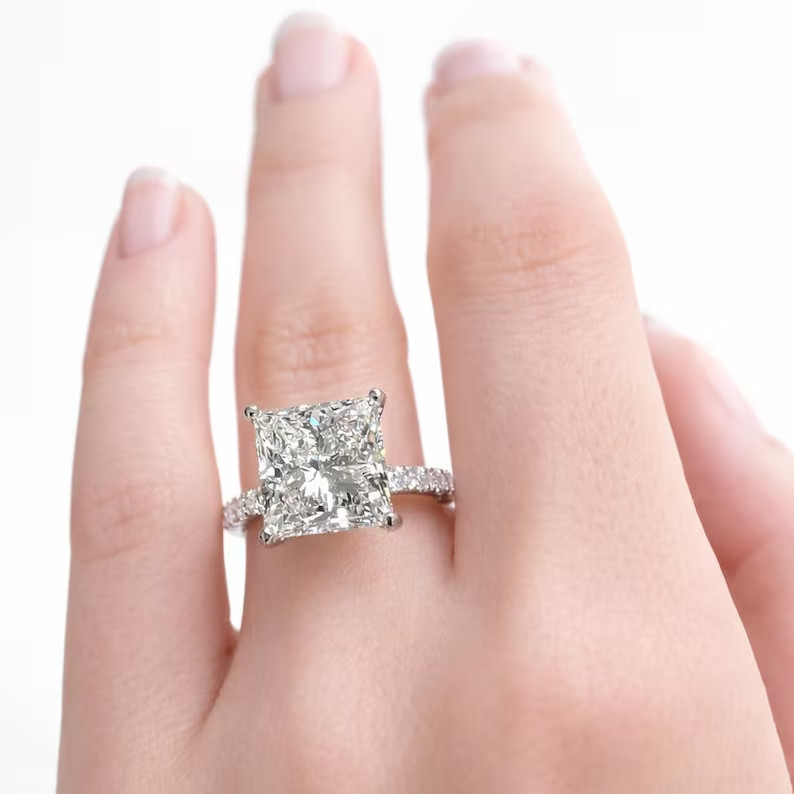 RARE 10.00 Ct Certified Cushion Diamond Solitaire Ring 925 Silver Great Shine