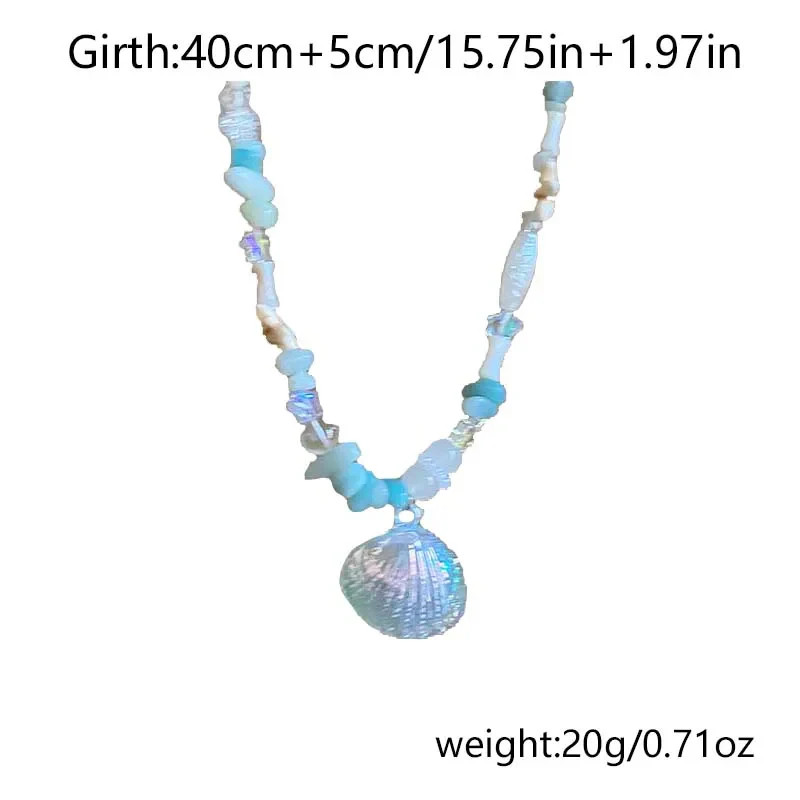 Boho Y2K Cute Shell Starfish Necklace for Women 2026 Summer Beach Vibe Beaded Ch