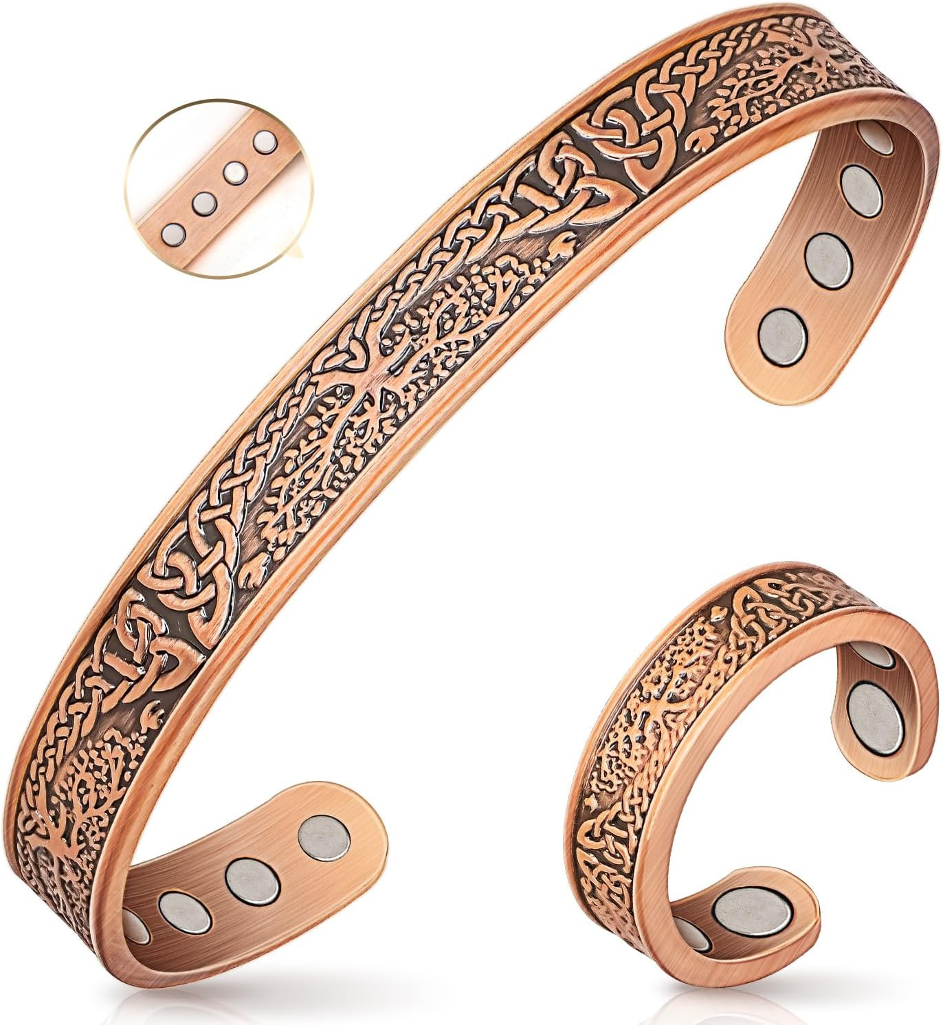 Copper Bracelet & Ring for Men & Women, Arthritis Pain Relief Magnetic