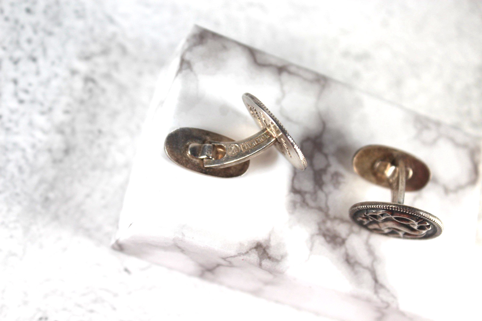 Vintage Sterling Silver David Anderson Viking Saga Reproduction Coin Cufflinks
