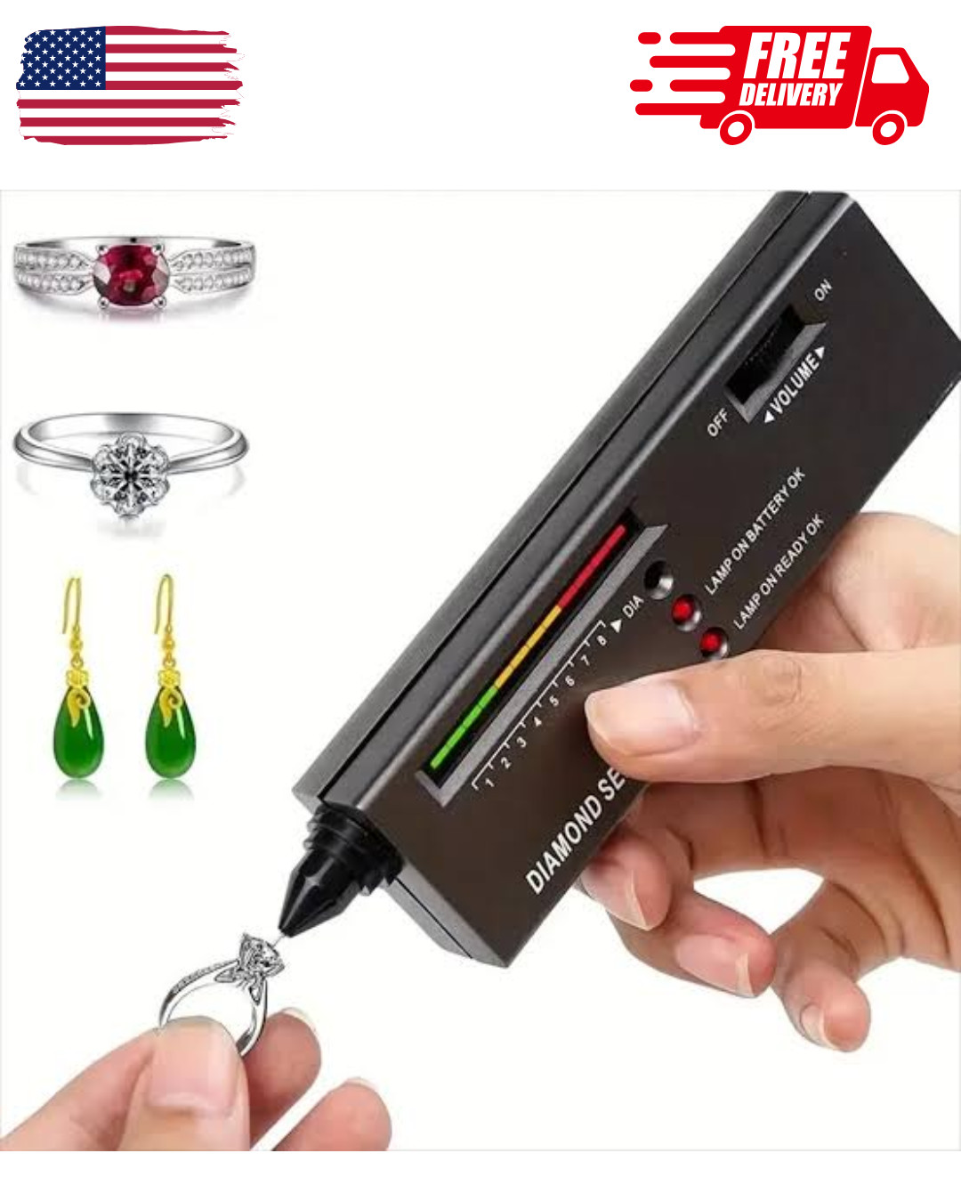 Gold Silver Diamond Tester Selector Gemstone Testing Kit Digital Electronic Tool