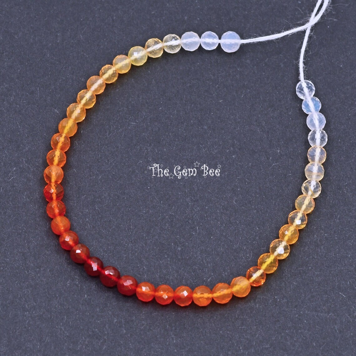 4.2mm Old Stock Shaded Mexican Fire Opal Faceted Round Rondelle Beads 6.5″ Str