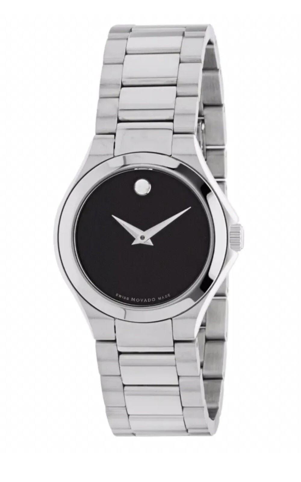 Brand New Movado Women’s Defio Black Dial Stainless Steel 28mm Watch 0607308