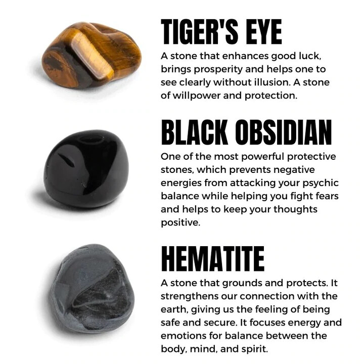 Natural Energy Healing Stretch Bracelet Stone Hematite Tiger Eye for Men Women