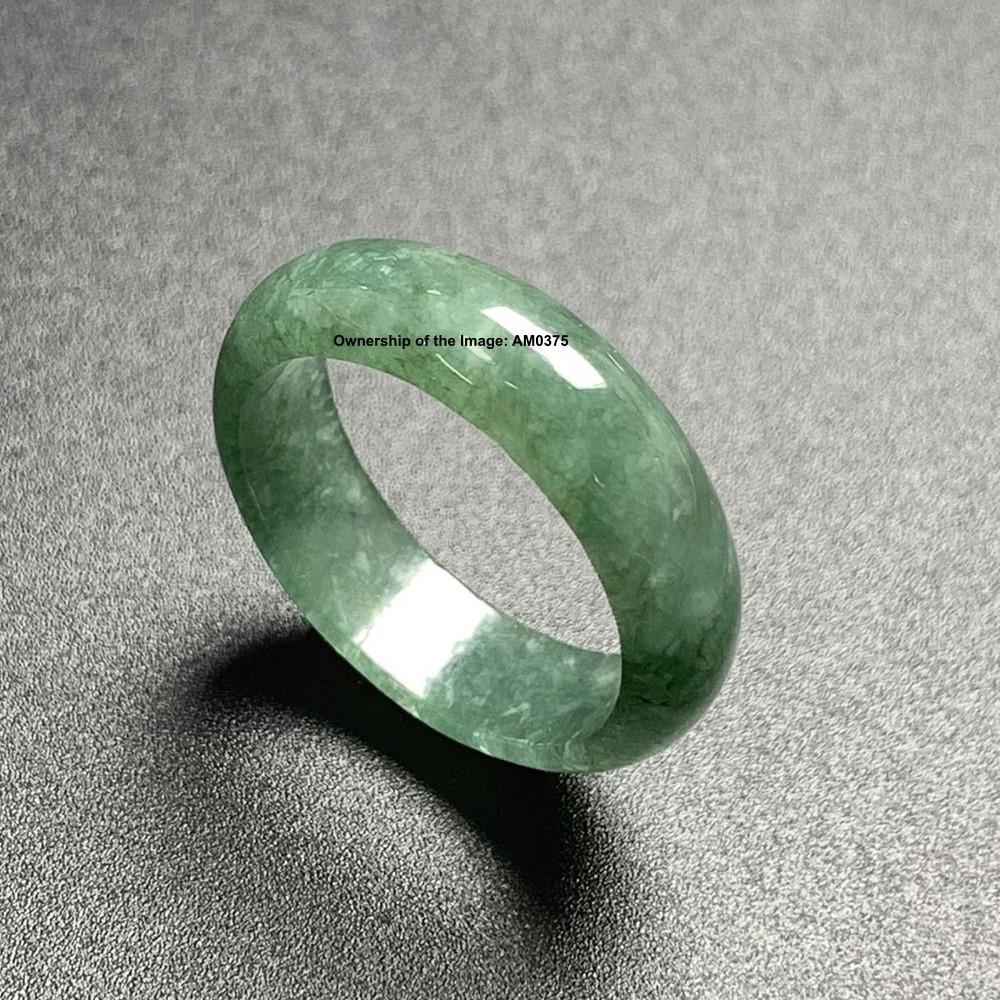 Natural Jadeite Jade Band Ring Women Men Dark Green Natural Jade US Size 6-10