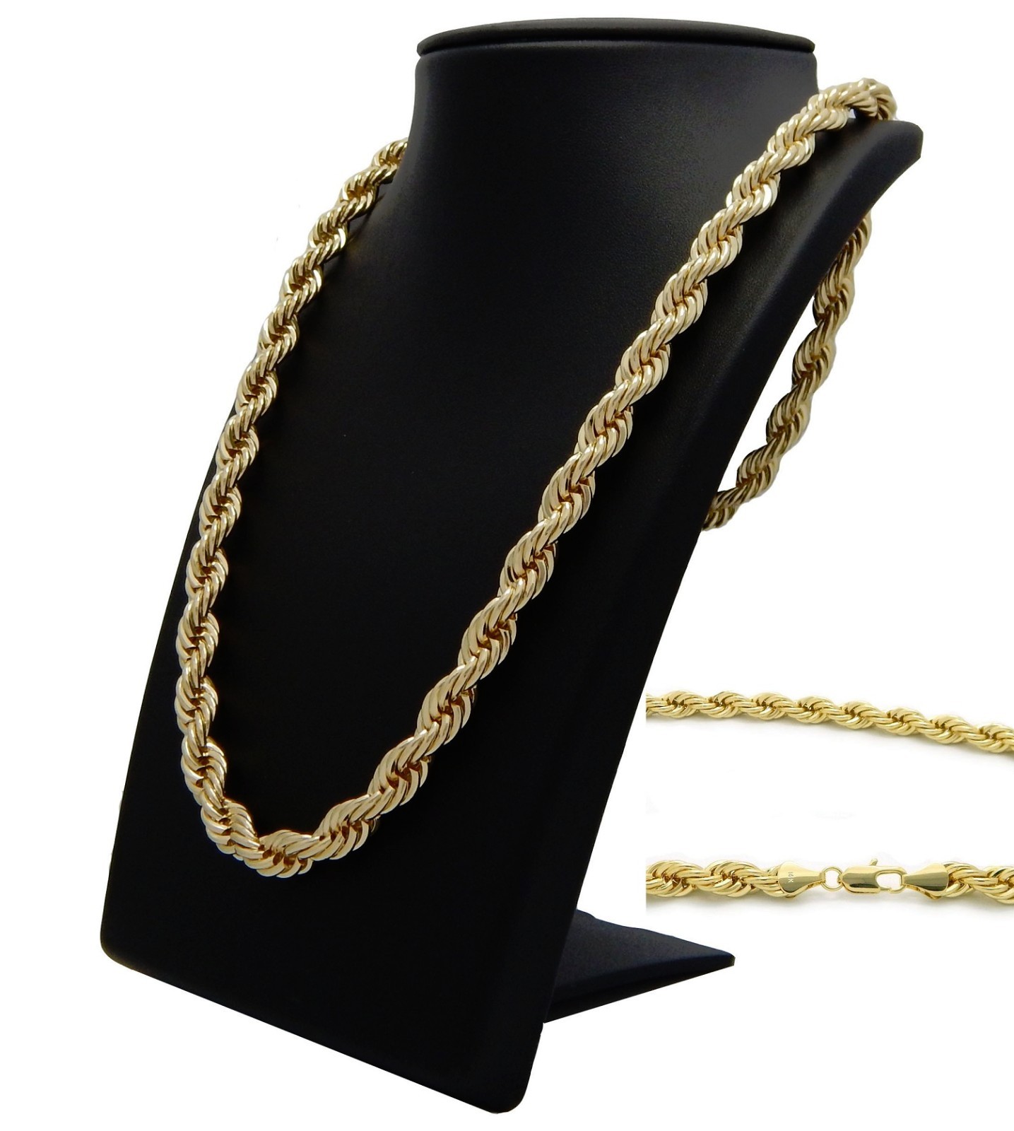 MIAMI CUBAN LINK CHAIN & ROPE CHAIN 14K GOLD PLATED 30″ 3 PIECE SET NECKLACE