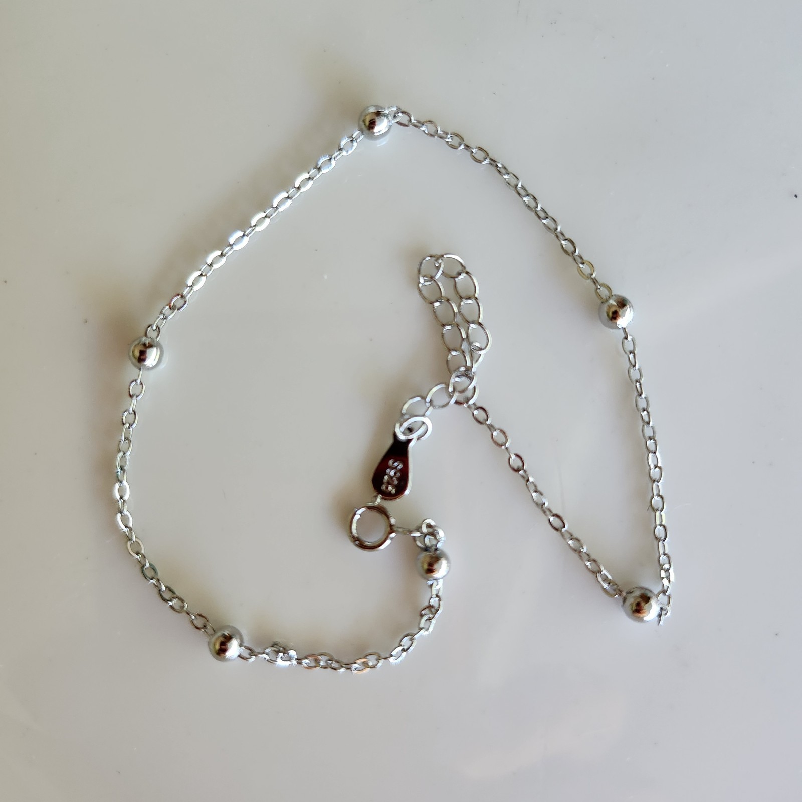 1.6MM Solid 925 Sterling Silver Diamond Cut Singapore Anklet 9.5” Stamp 925