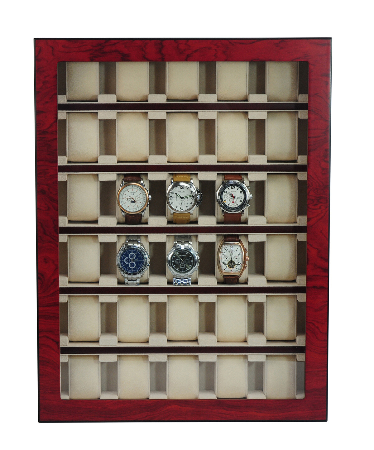 Defect 30 Watch Cabinet Luxury Case Storage Display Box Jewellery Watches 13
