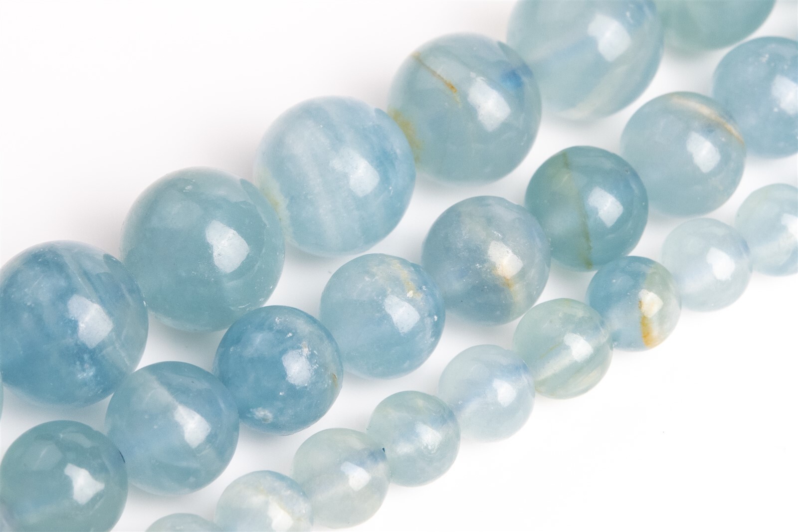 Natural Blue Onyx (Lemurian Aquatine Calcite) AAA Round Beads 6/8/8-9/10/10-11MM