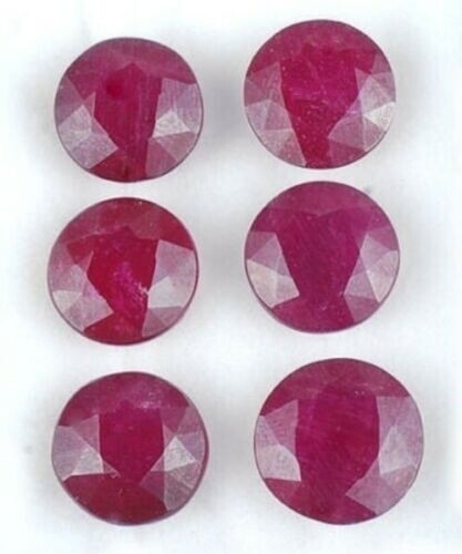 RUBY 2.50 MM ROUND CUT COMMERCIAL 40 PC SET F-2367 EARTH MINED AND TREATED