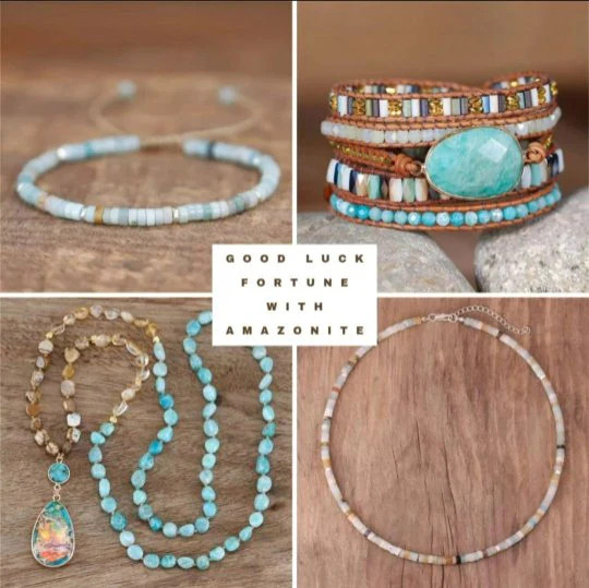 Amazonite Citrine And Picture Jasper Beads Necklace Colourful Teardrop Pendant
