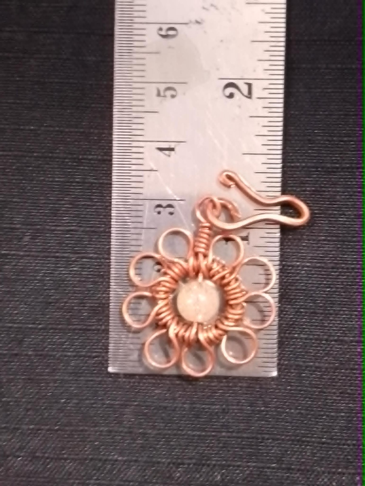 Flower Copper Pendant Wire Wrapped Mandala Rutilated Quartz Lucky Jewelry #PM2