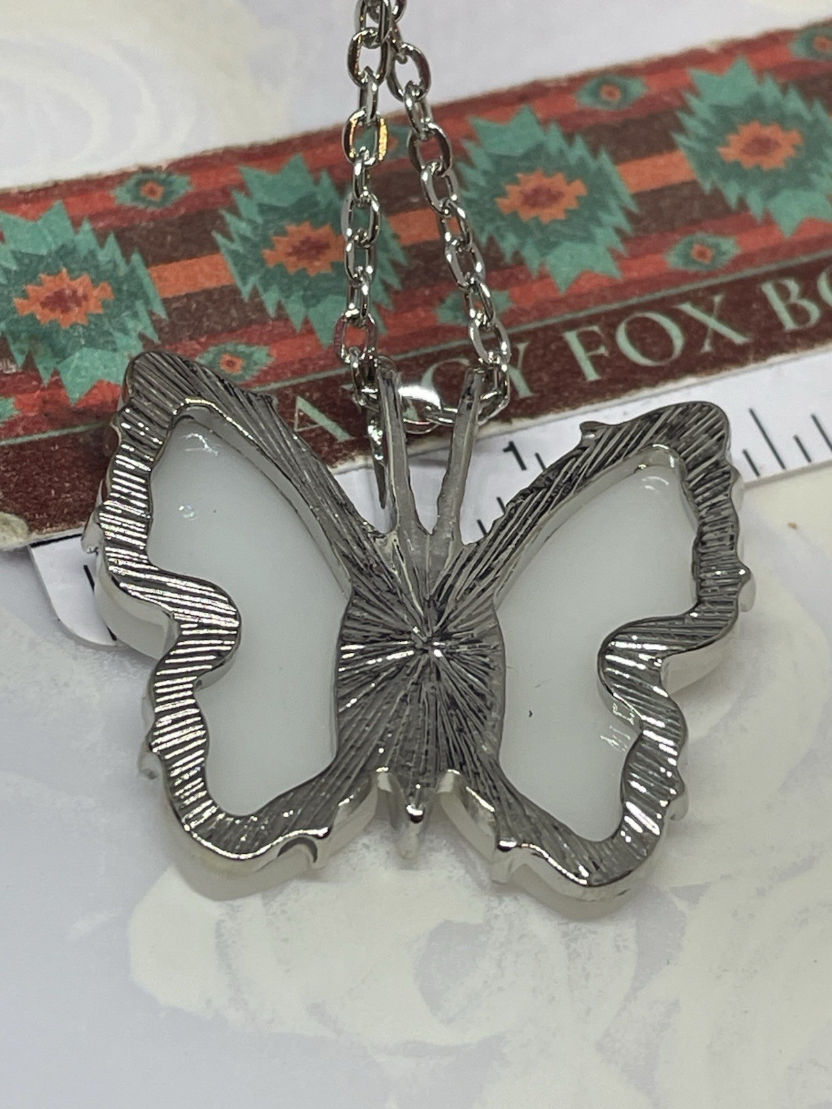 Silver Fire Opal Butterfly Anniversary Birthday Wedding White Gift Memorial Brid