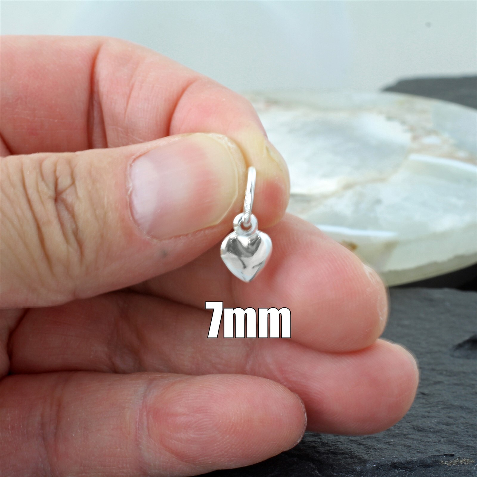 Guaranteed Genuine 925 Sterling Silver Polished Puffed Heart Charm Italy