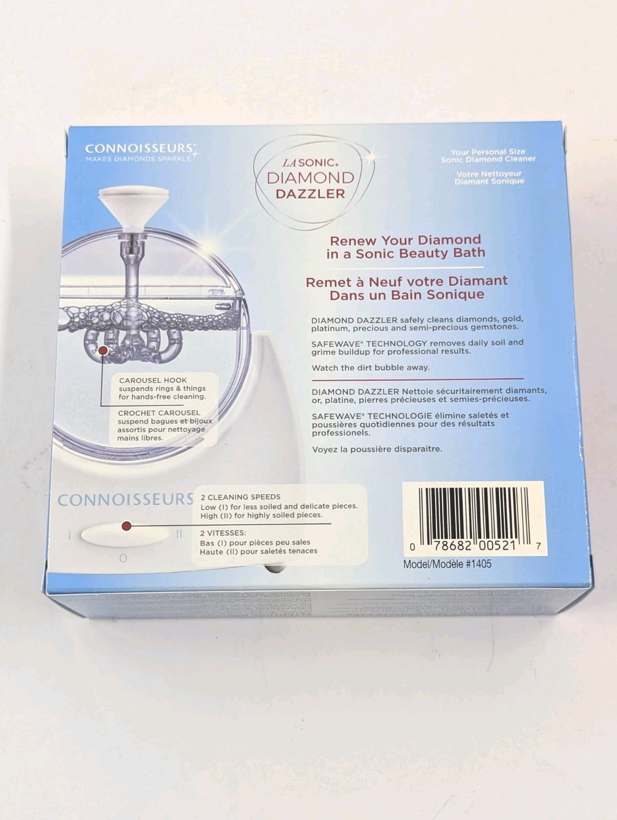 CONNOISSEURS Sonic Diamond Cleaner Makes Diamonds Sparkle Safewave Technology