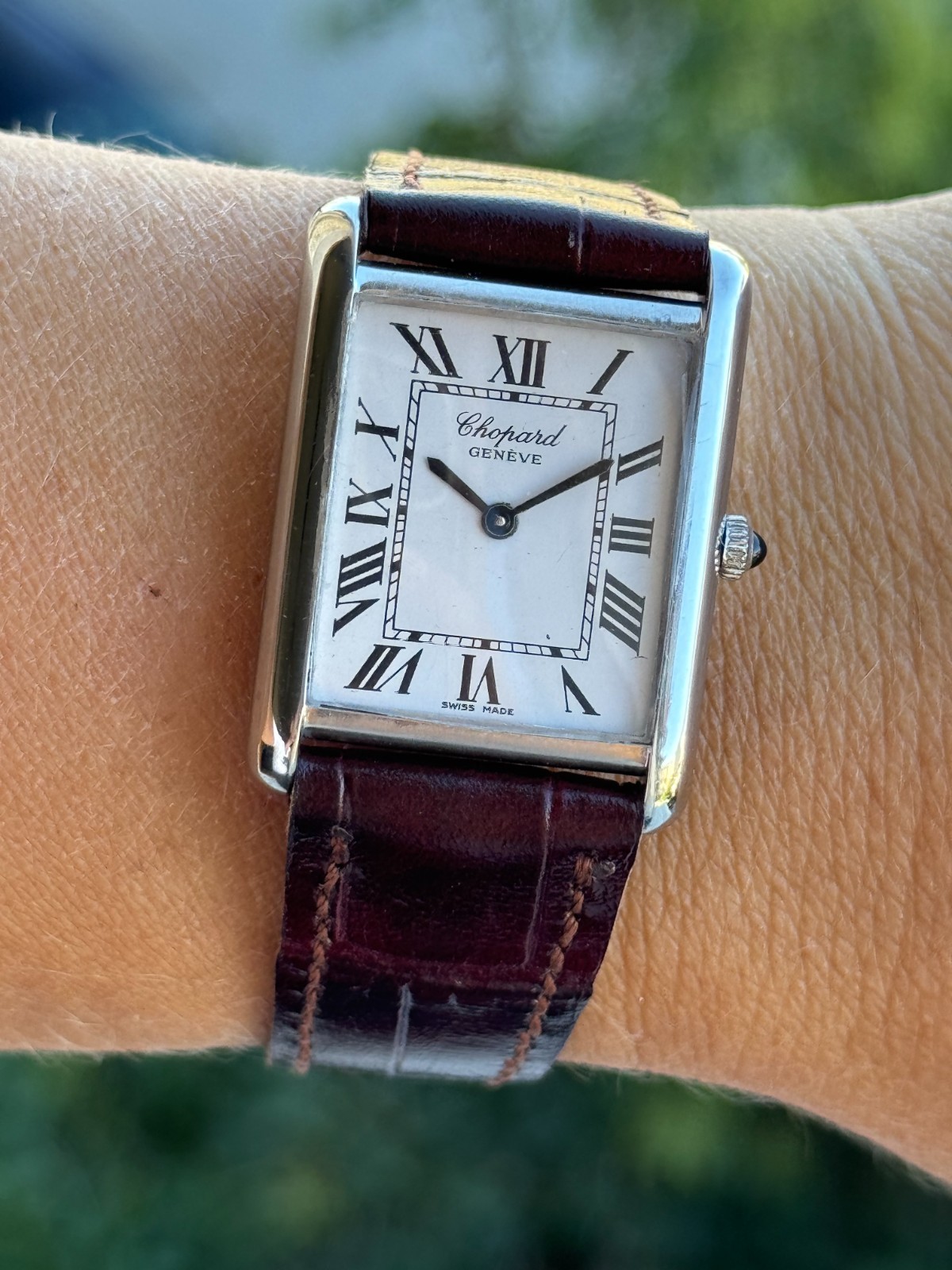 Chopard Tank Watch Manual Cal.895 Mens 8014 1 Swiss Made Year 1980 Rectangular