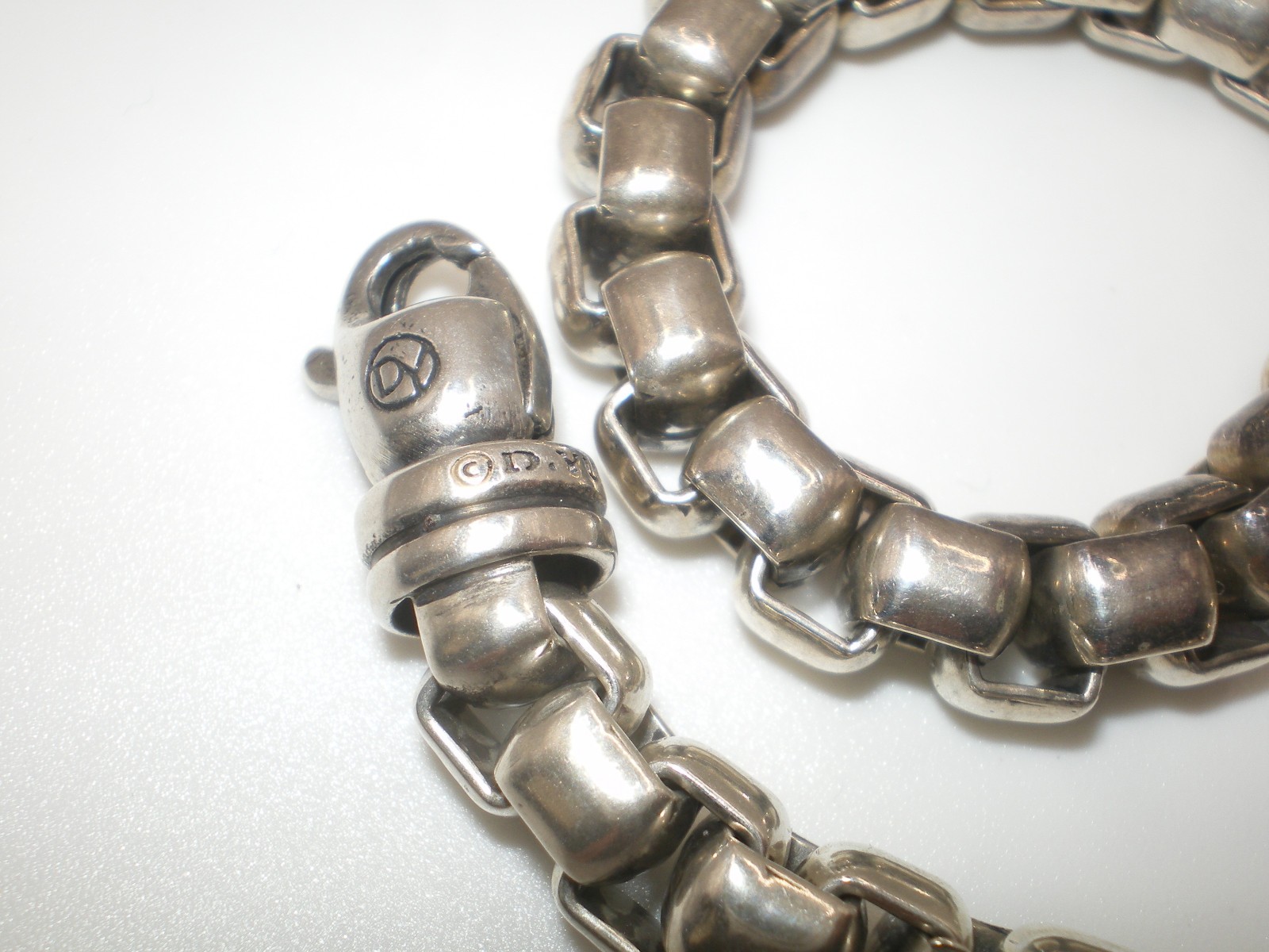 David YURMAN 925 Sterling Silver BOX Chain Bracelet & Pouch 5mm ~ 44.2 gram ~ 8″