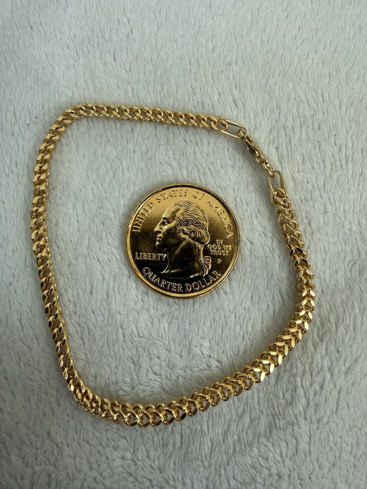 10kt solid yellow gold franco chain link bracelet 3.2mm 8 inch stamped new