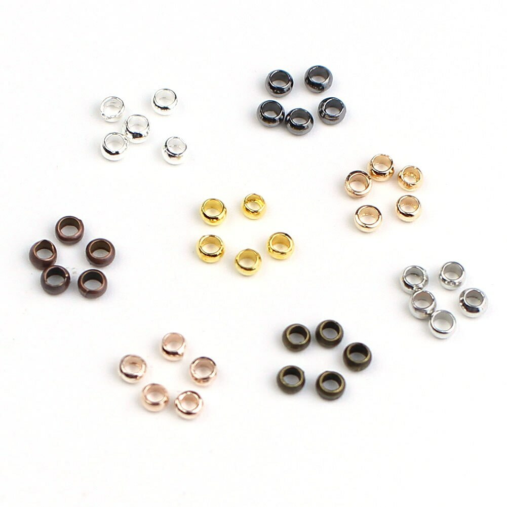 2000pcs/lot Dia 1.5mm 2mm 2.5mm 3mm 4mm Copper Round Ball Crimp End Beads