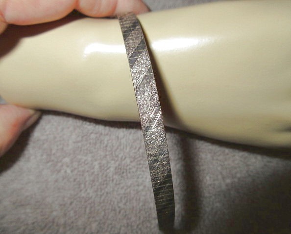 Vtg 925 Italy Diamond Cut Floral Reversible Bracelet Etched Signed 60s 70s