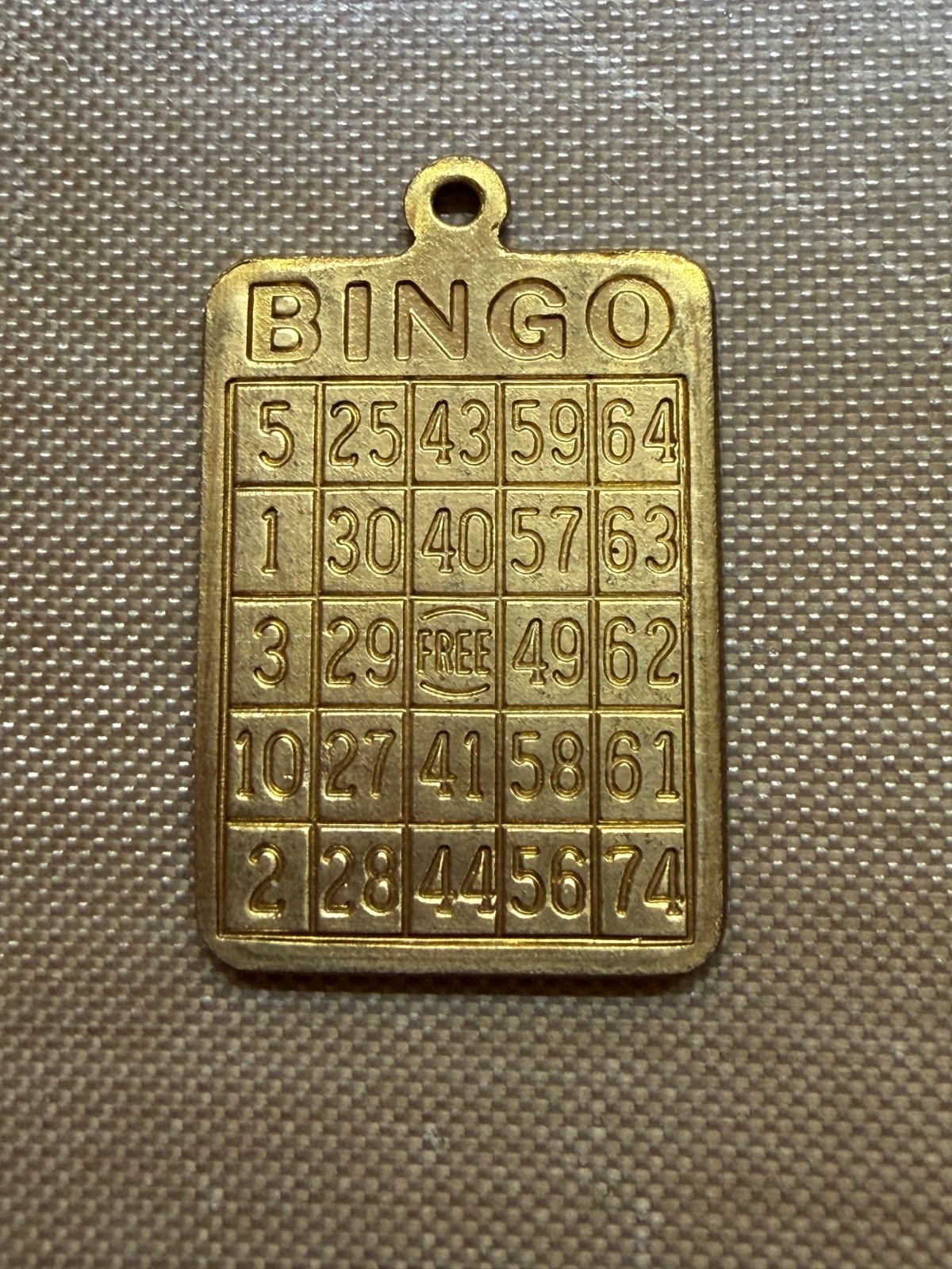 Vintage Brass Novelty Charms Bingo Card or Asian Pagoda Pendant Charm NOS Choose