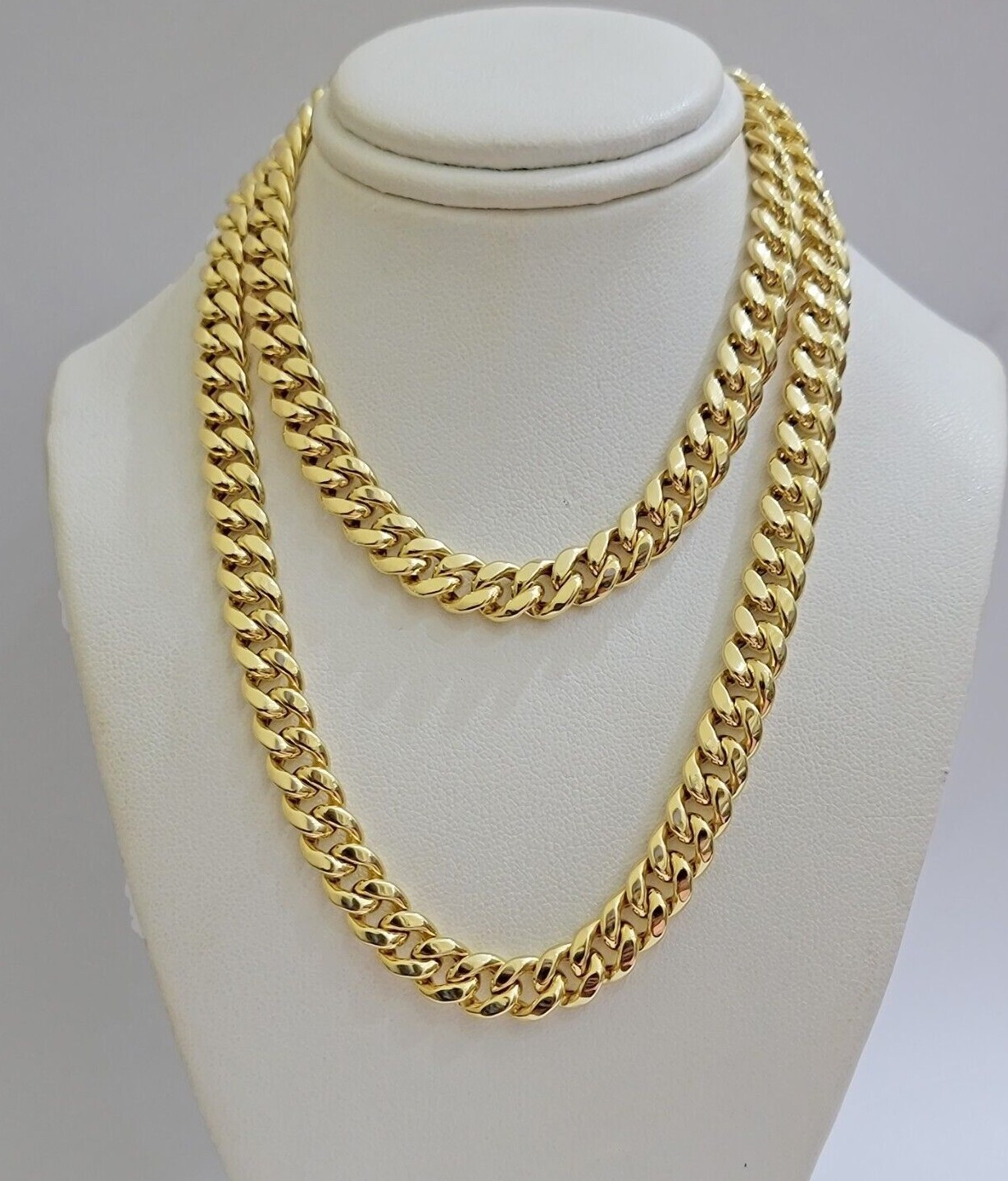 Mens 14k Gold Chain 7mm Miami cuban Link 18 – 30 Inch REAL 14KT Yelllow Gold